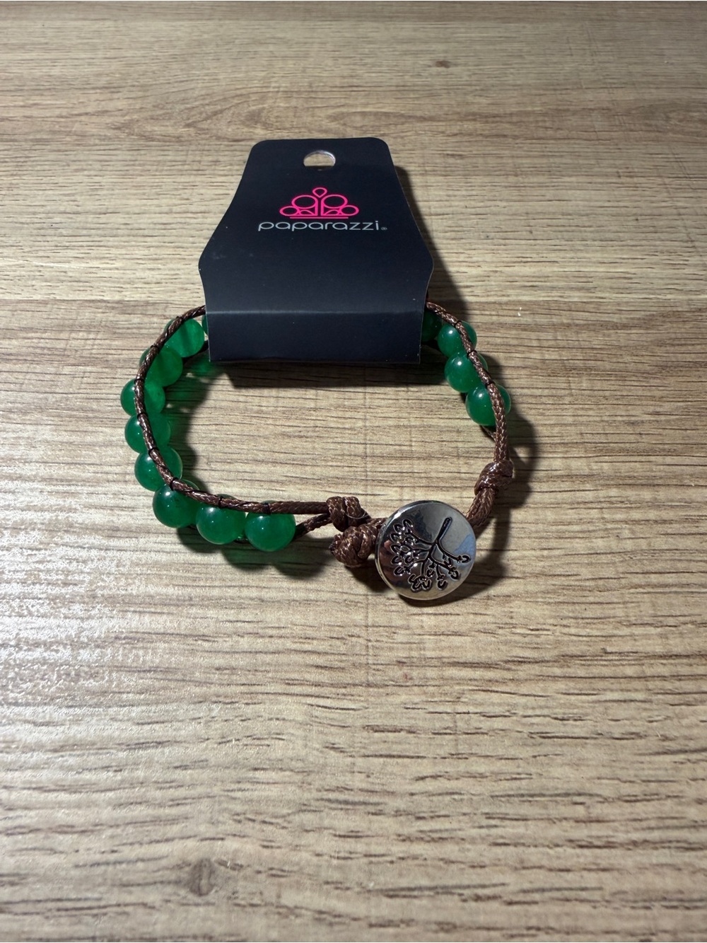 paparazzi Green Bead Wrap Bracelet with Tree Charm